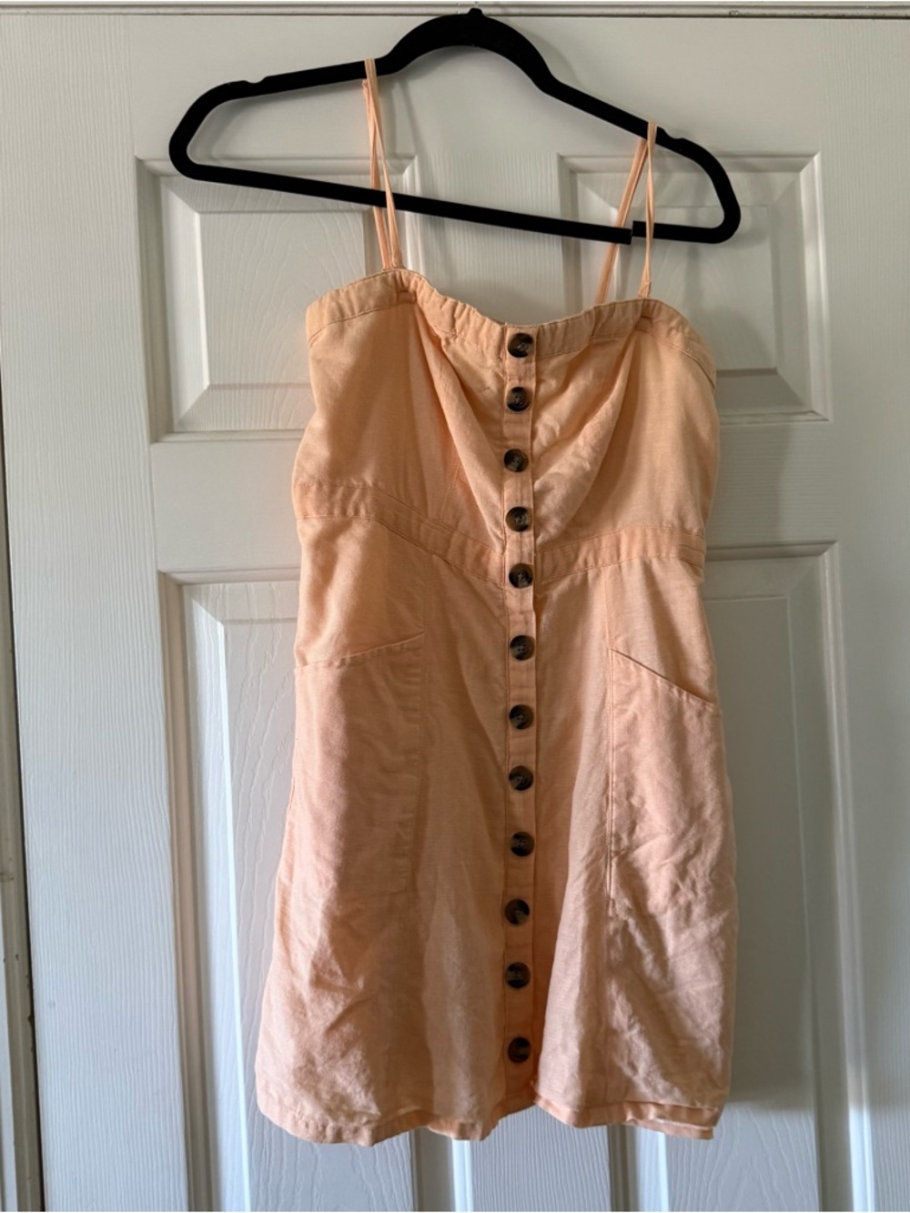 American Eagle Outfitters Peach Button-Front Mini Dress